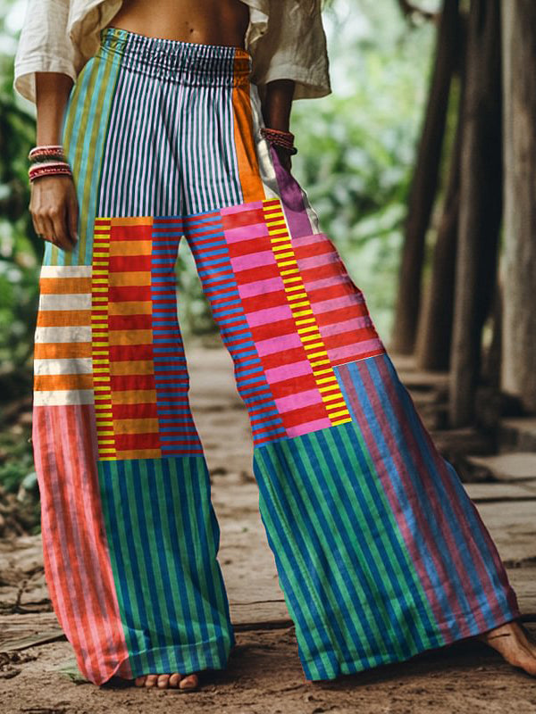 Printed Wide-Leg Pants
