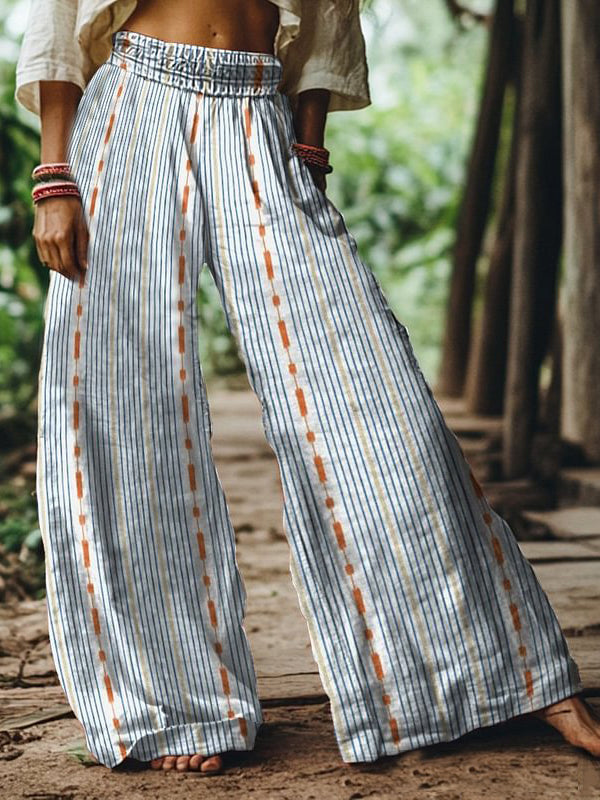 Printed Wide-Leg Pants