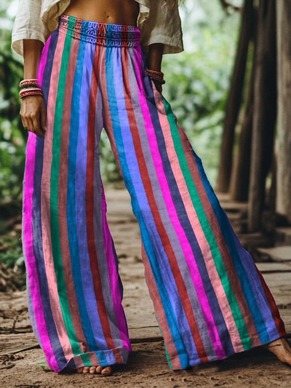 Printed Wide-Leg Pants