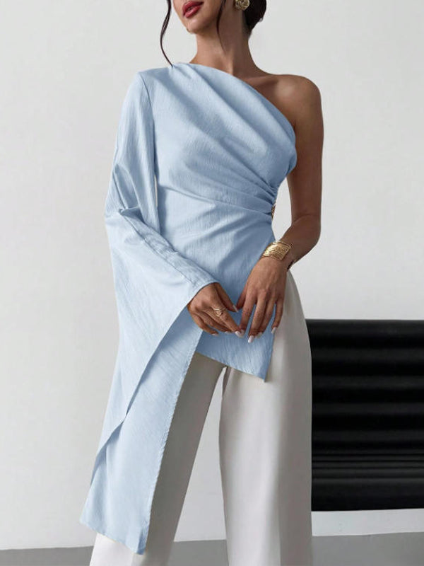 One-Shoulder Bell-Sleeve Top