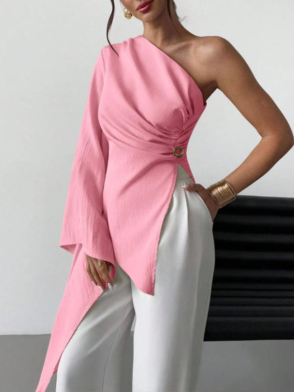 One-Shoulder Bell-Sleeve Top