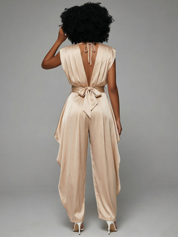 Solid V-Neck Tank Top & Pants Set -- pre-order on 15th July