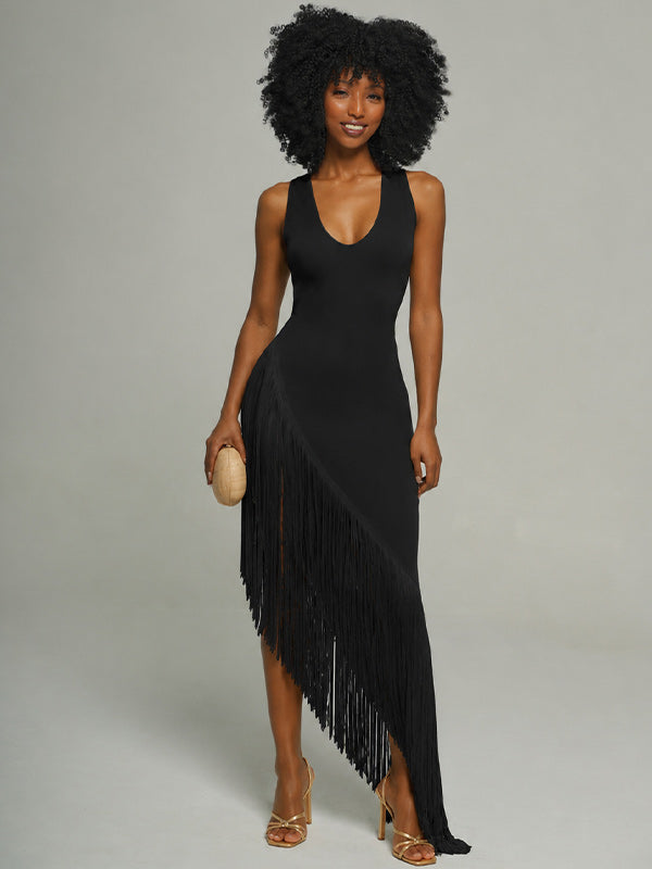 Fringe Combo Sleeveless Dress -- pre-order on 17th July