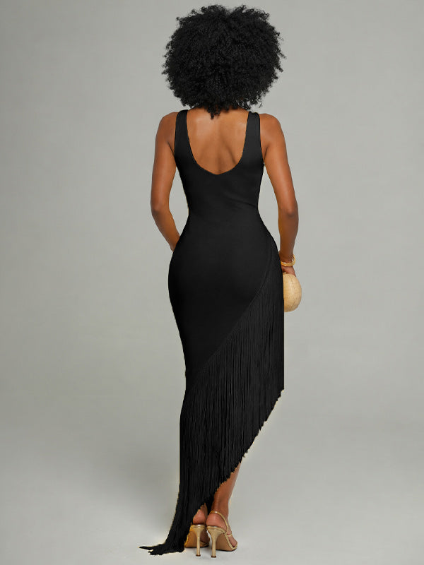 Fringe Combo Sleeveless Dress -- pre-order on 17th July