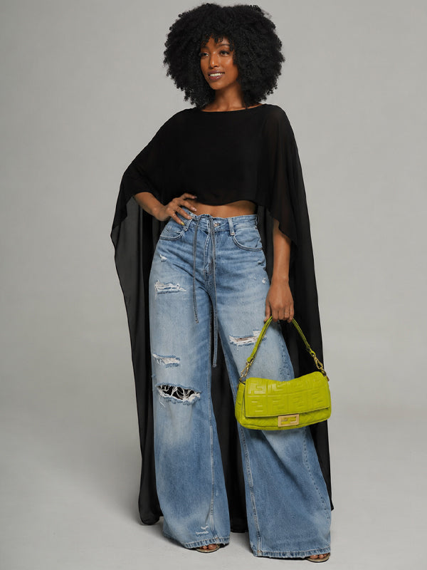 High-Low Sheer Tunic Top