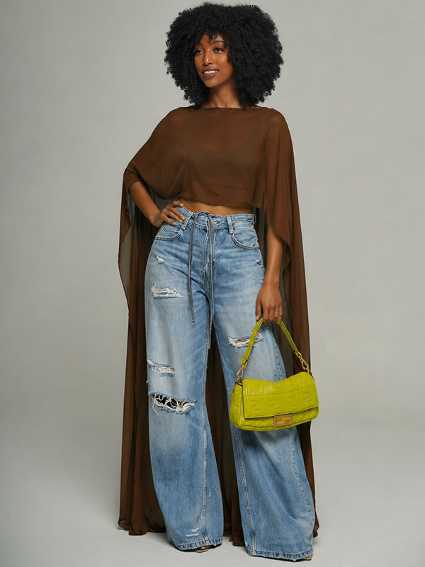 High-Low Sheer Tunic Top
