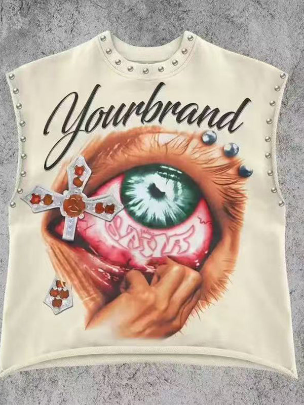Printed Studded Tank Top