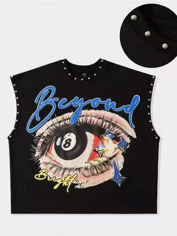 Printed Studded Tank Top