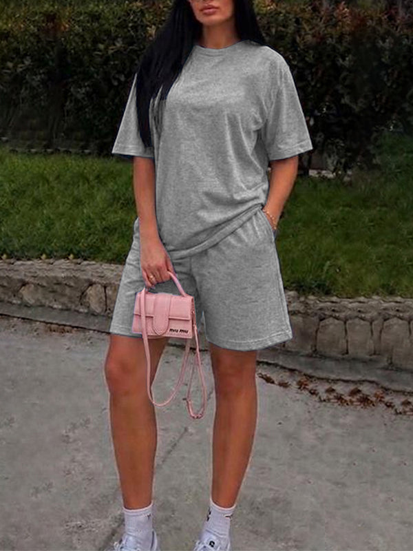 Solid Tee & Shorts Set