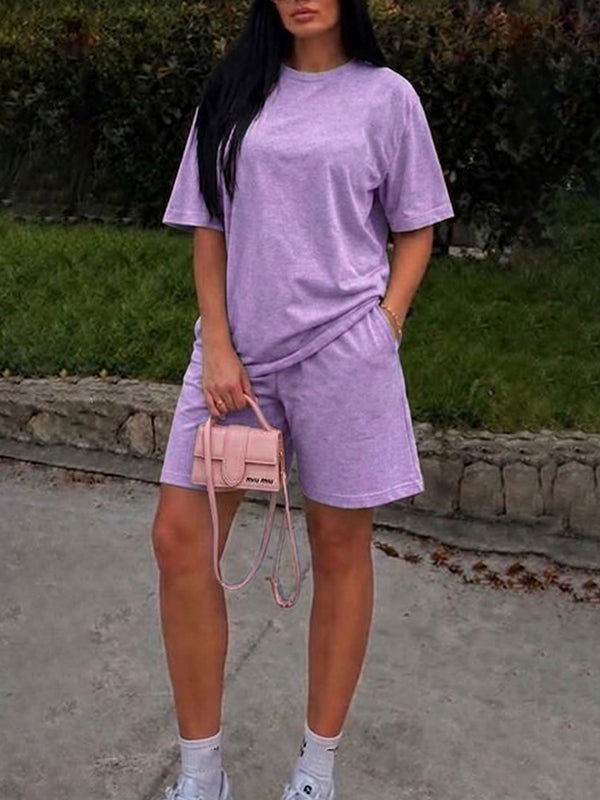 Solid Tee & Shorts Set