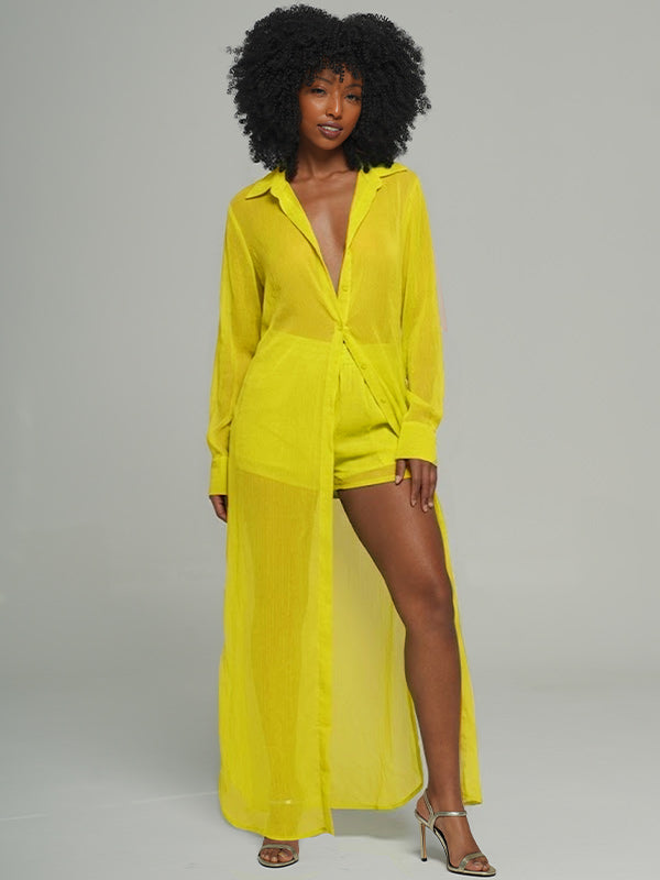 Solid Tunic Shirt & Shorts Set