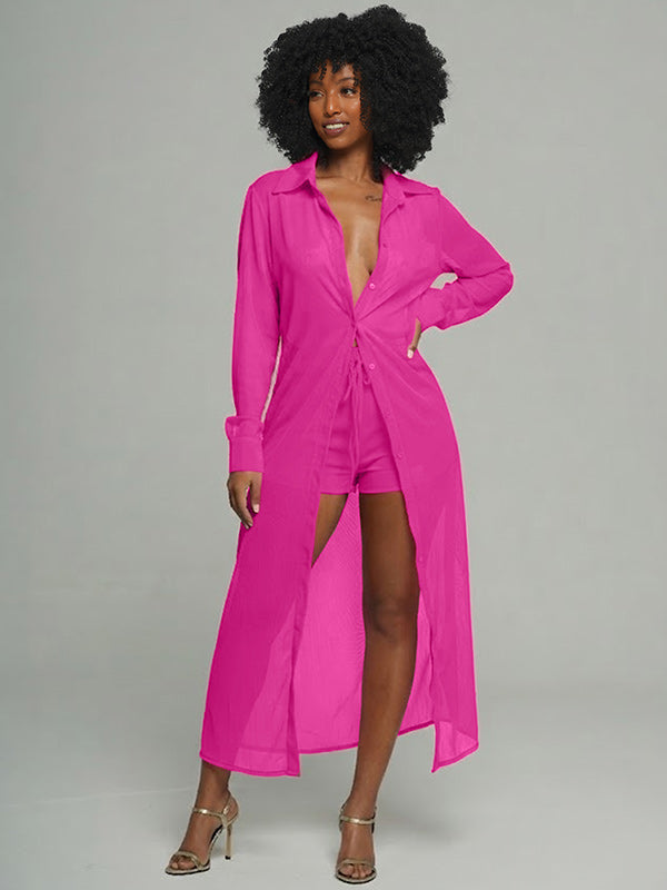 Solid Tunic Shirt & Shorts Set