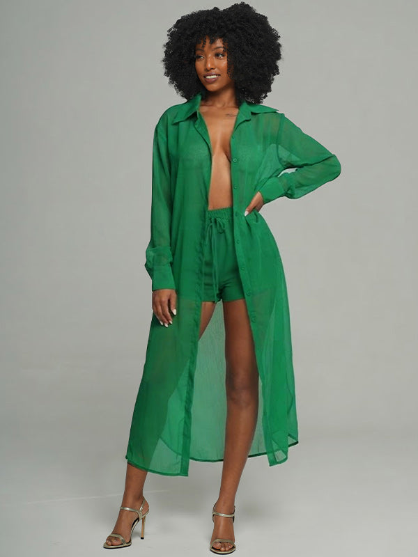Solid Tunic Shirt & Shorts Set