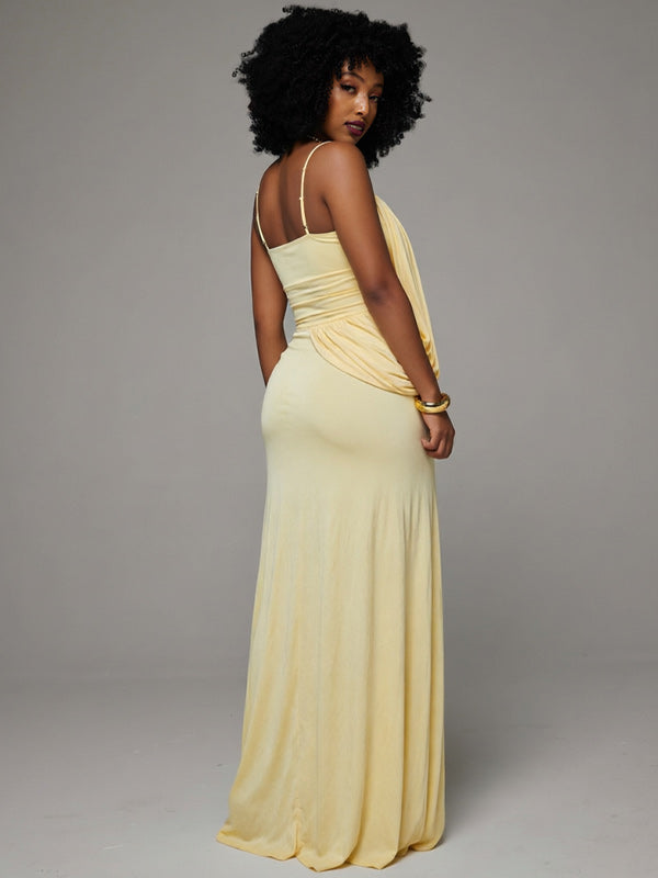Ruched Slit Cami Dress