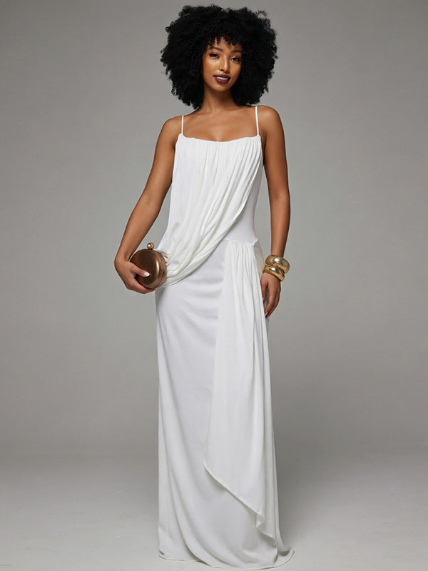 Ruched Slit Cami Dress