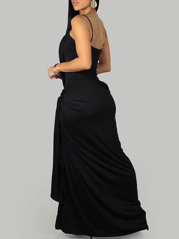 Ruched Slit Cami Dress