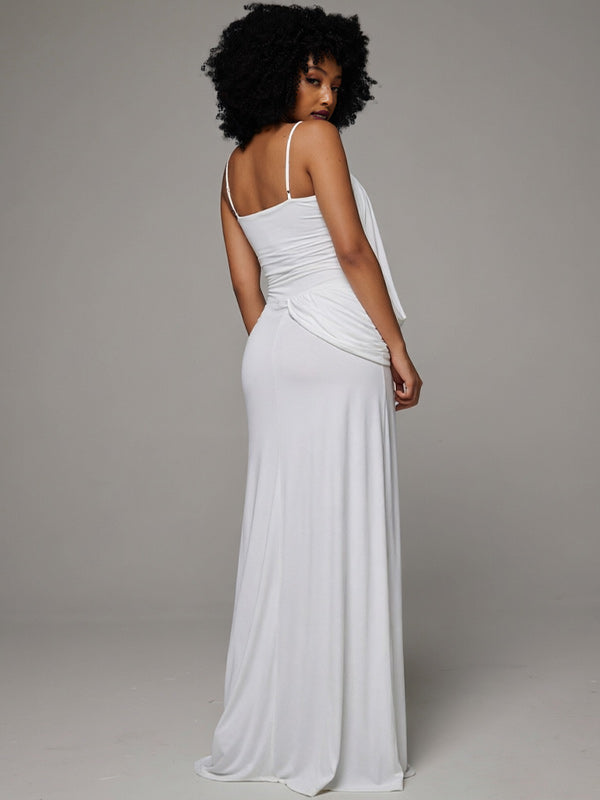 Ruched Slit Cami Dress
