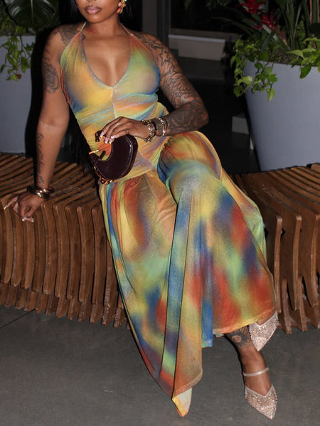 Printed Halter Dress