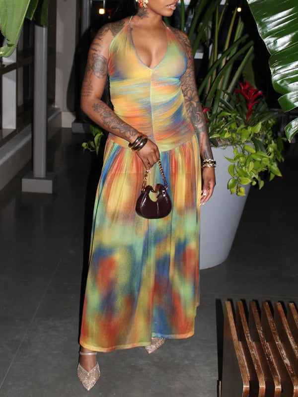 Printed Halter Dress