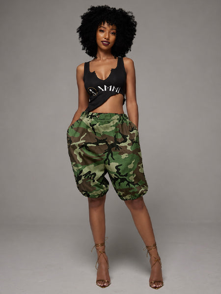 Camo Jogger Shorts