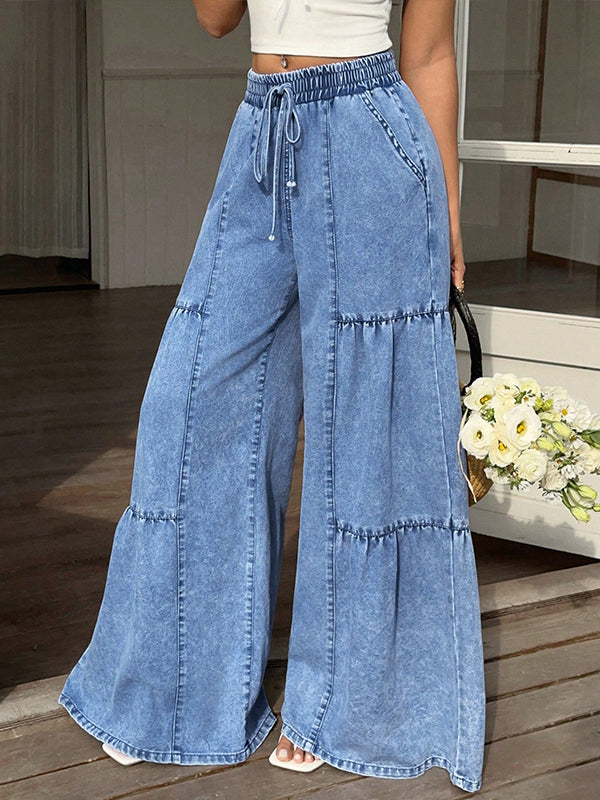 Wide-Leg Combo Jeans