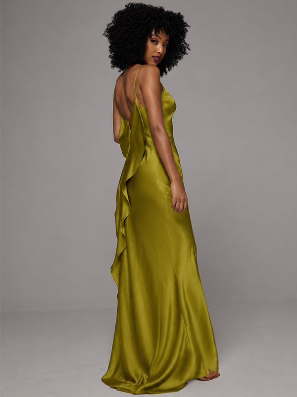 Open-Back Slit Cami Dress