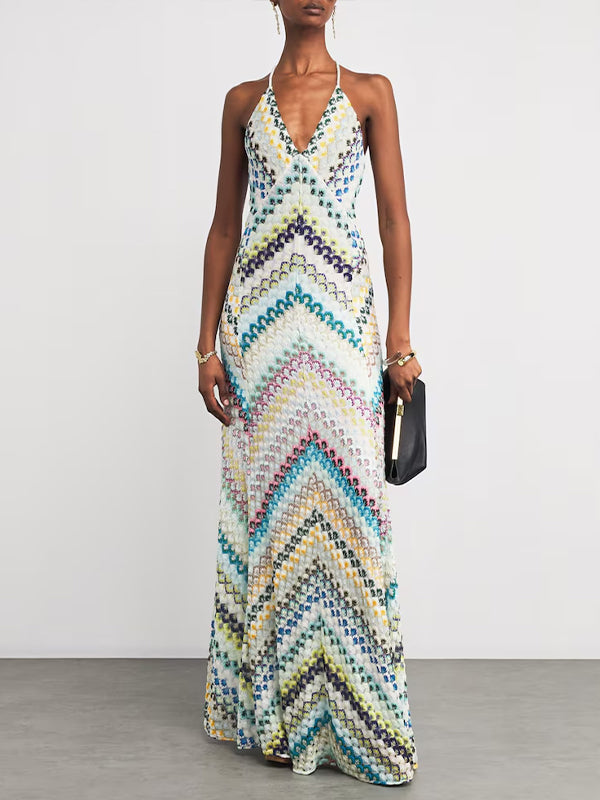 Printed V-Neck Cami Dress