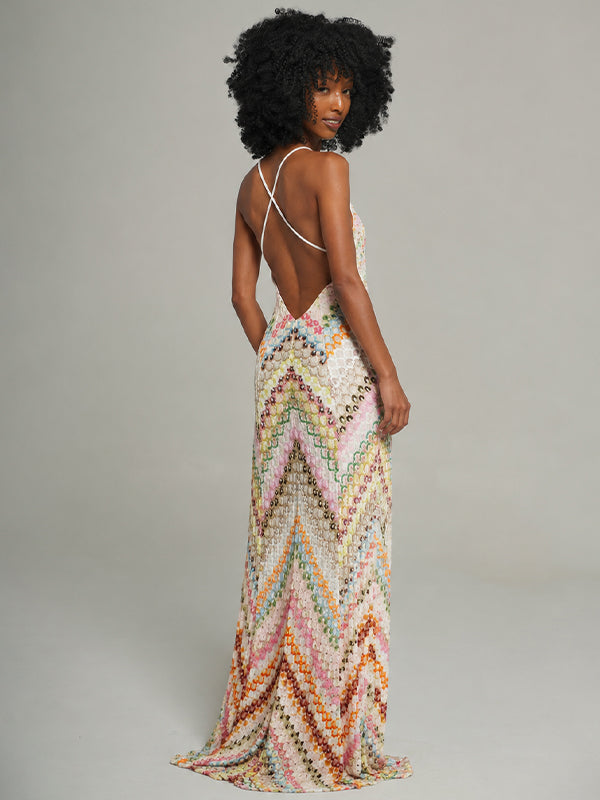Printed V-Neck Cami Dress