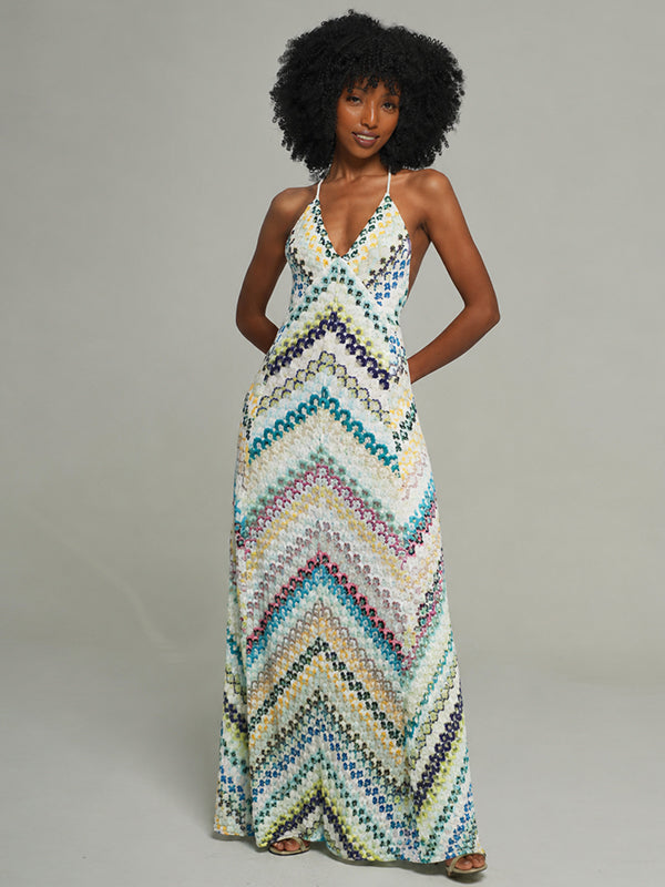 Printed V-Neck Cami Dress