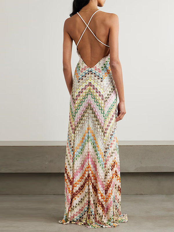 Printed V-Neck Cami Dress
