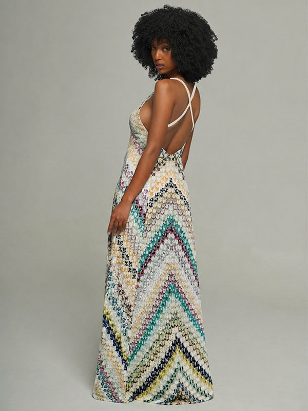 Printed V-Neck Cami Dress