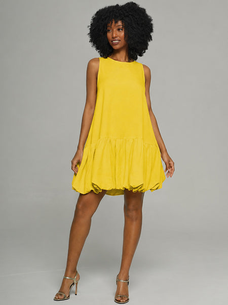 Solid Sleeveless Bubble Dress