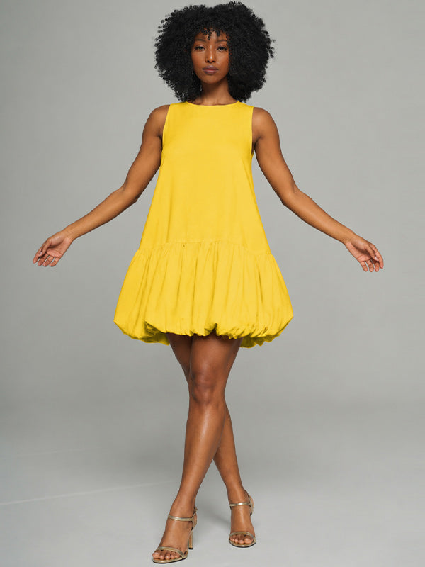 Solid Sleeveless Bubble Dress