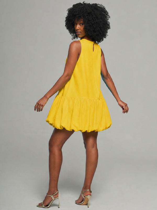 Solid Sleeveless Bubble Dress