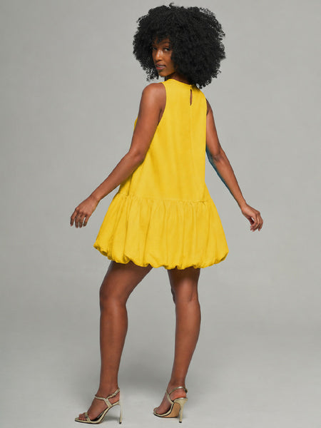 Solid Sleeveless Bubble Dress