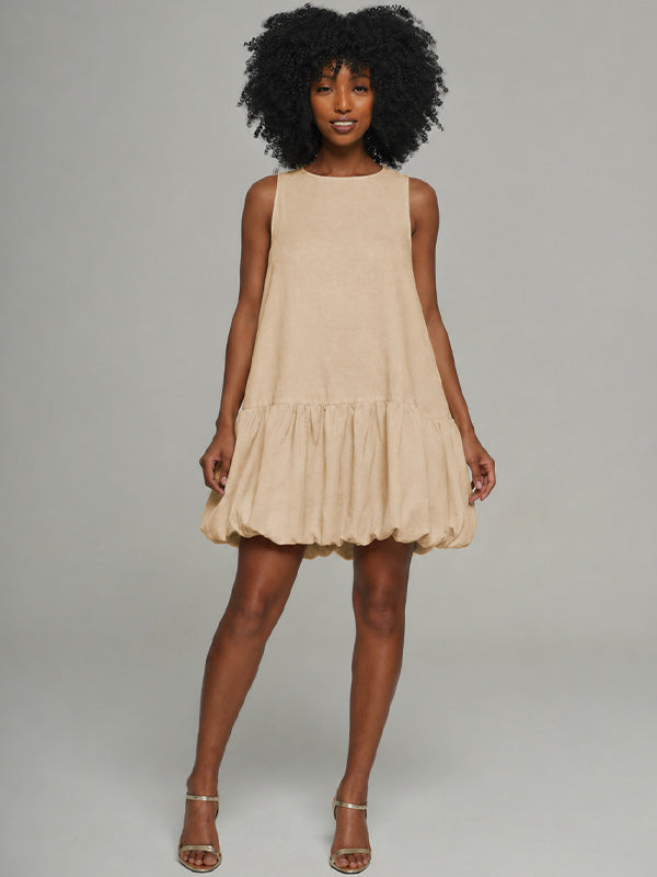 Solid Sleeveless Bubble Dress