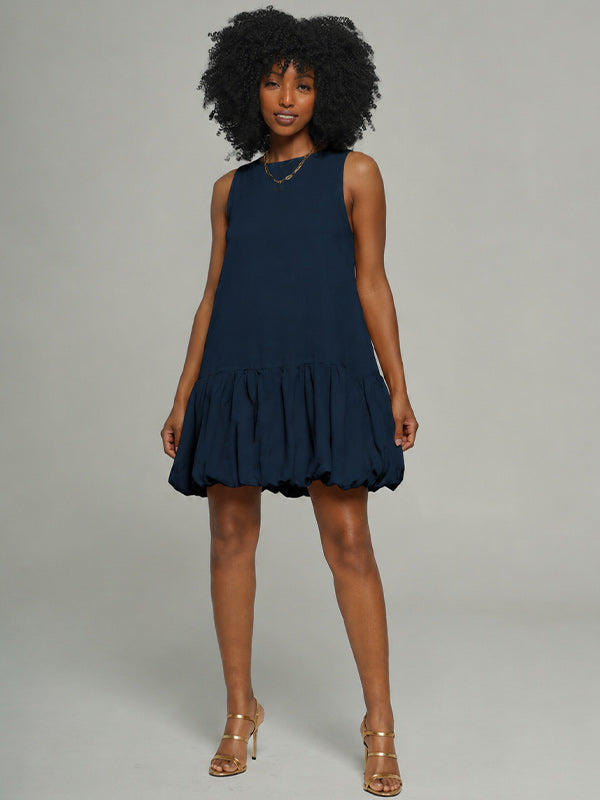 Solid Sleeveless Bubble Dress