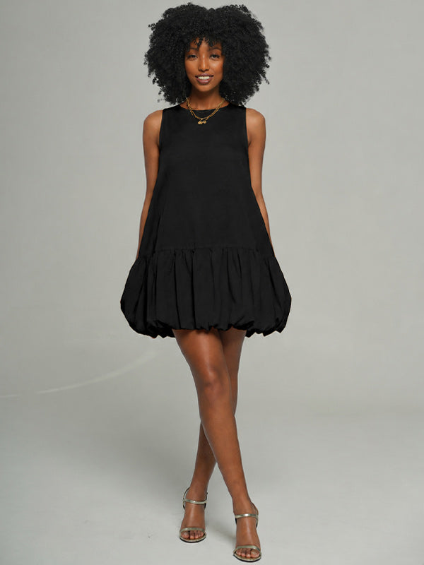 Solid Sleeveless Bubble Dress