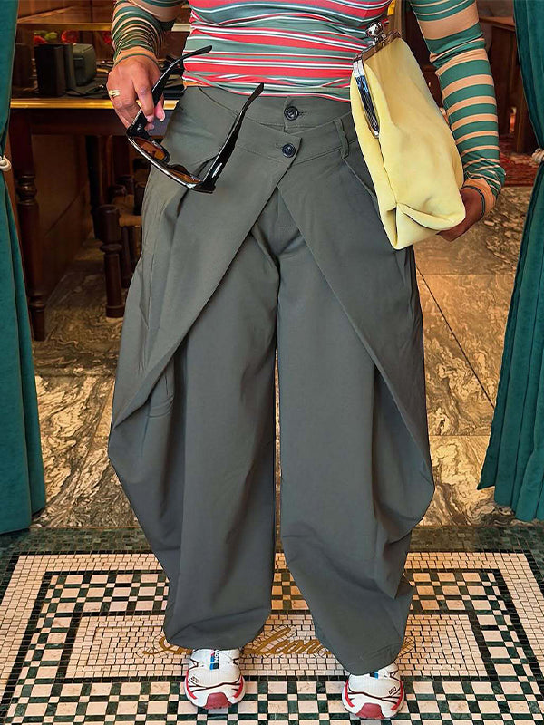 Overlay Wide-Leg Pants