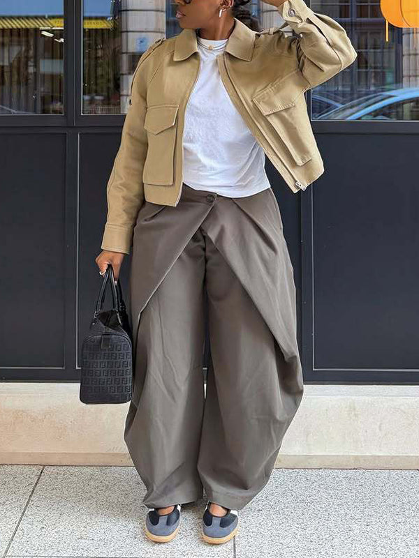 Overlay Wide-Leg Pants