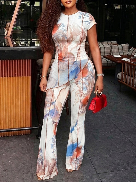 Printed Combo Top & Pants Set