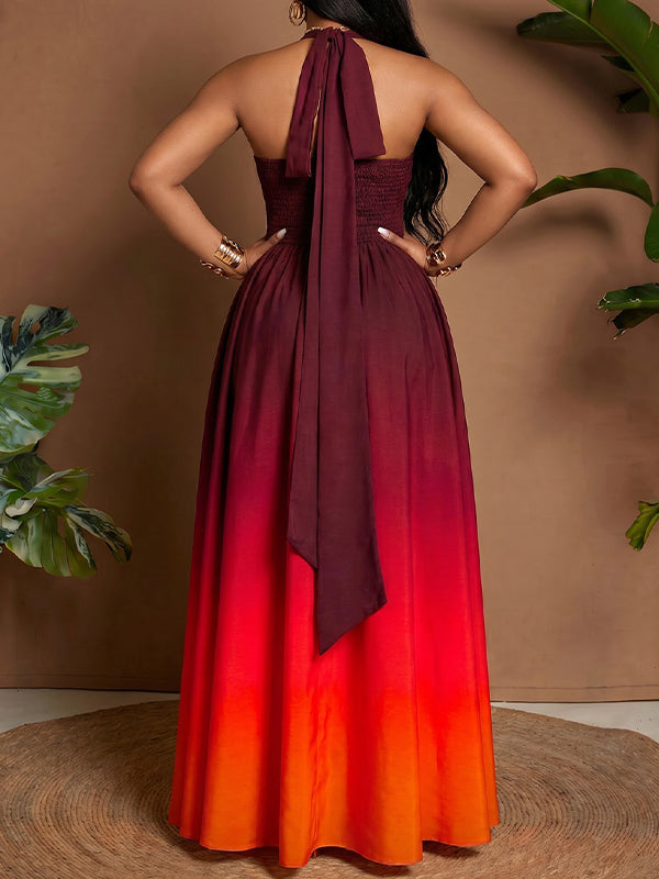 Ombre Halter Maxi Dress