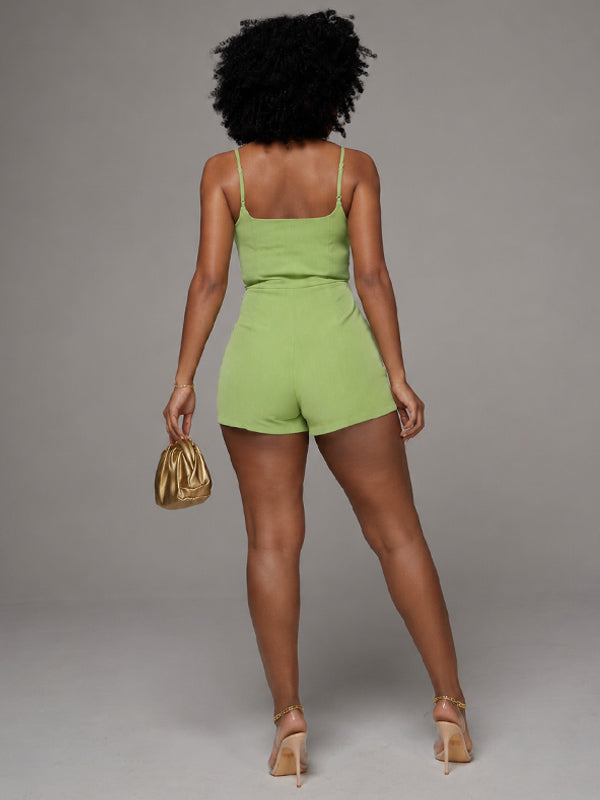 Button-Front Cami Romper