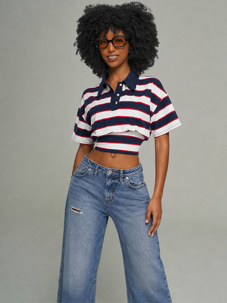 Stripe Polo Top