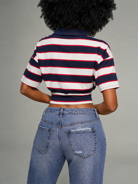 Stripe Polo Top