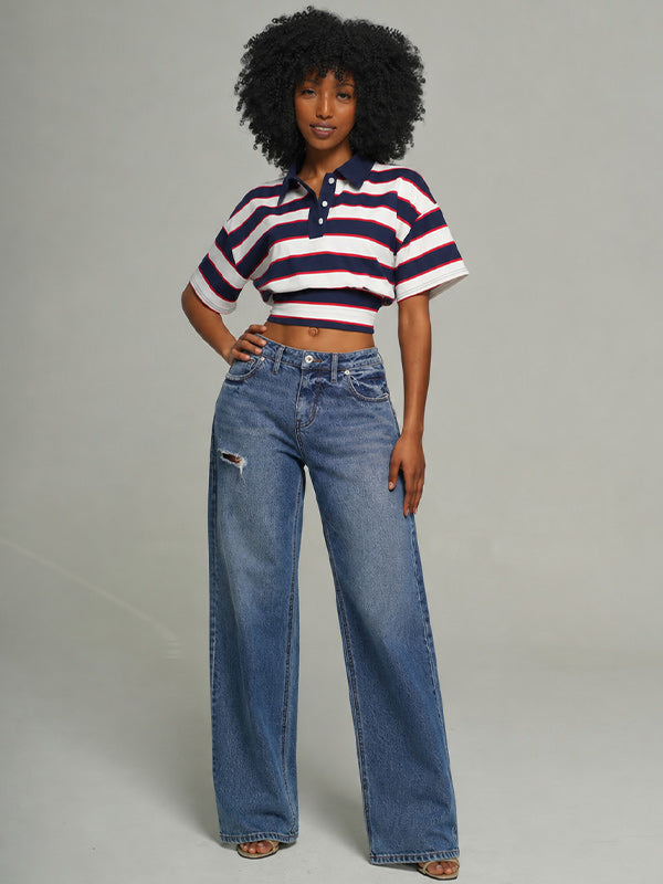 Stripe Polo Top