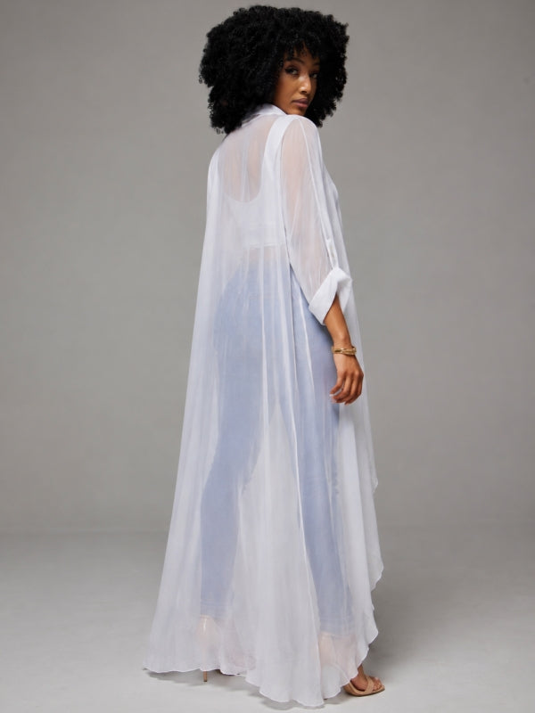 Chiffon Open-Front Duster