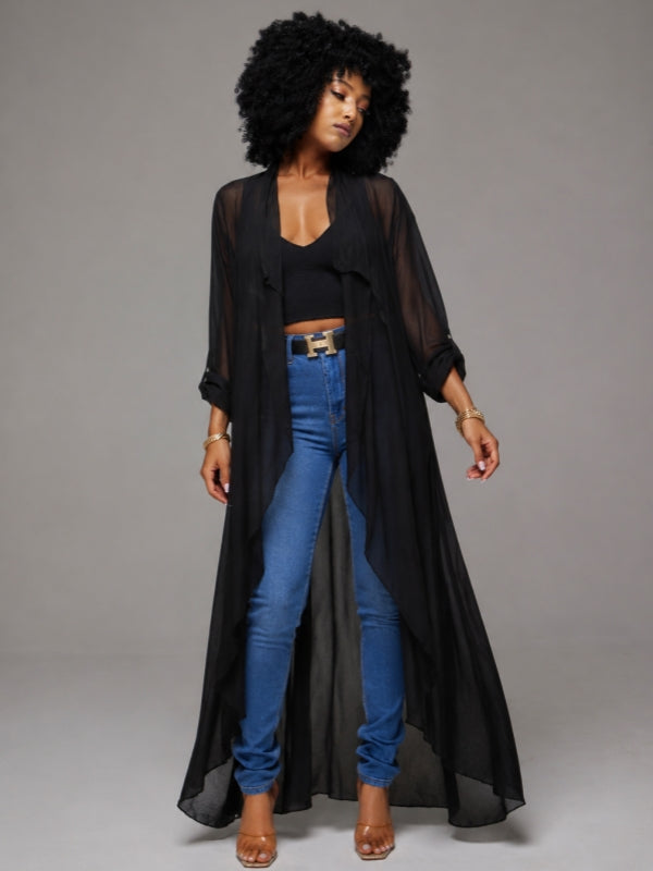 Chiffon Open-Front Duster