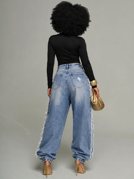 Distressed Jogger Jeans