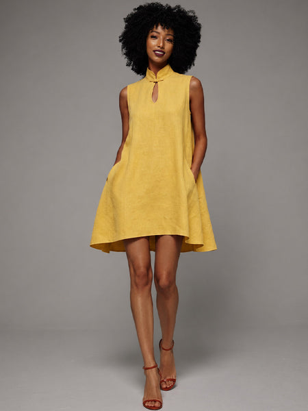 Solid Cutout Sleeveless Dress